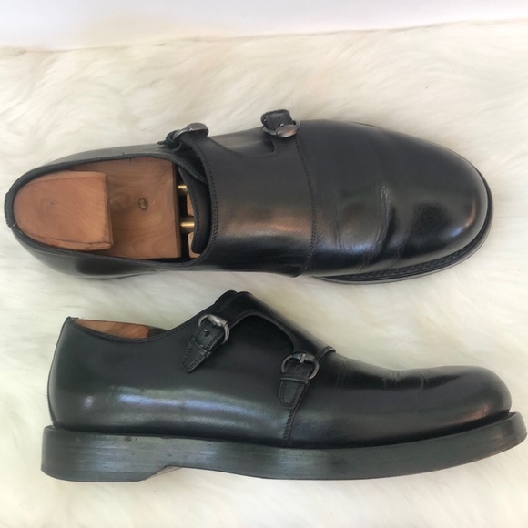 Gucci Black Casual Double Buckles Monk Strap Slip On Shoes / Size 9   COA main image 10